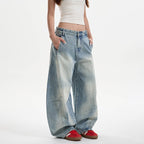Washed Distressed Machete Jeans For Women
