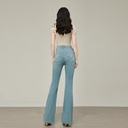 Skinny Jeans Women's High Waist Spring Summer  Small Flared Pants Light Color