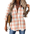 Casual Printing Lapel Collar Half Sleeve Women's Shirt