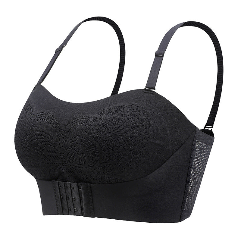 Front Closure Bra Strapless Wireless Push Up Anti-slip Bra