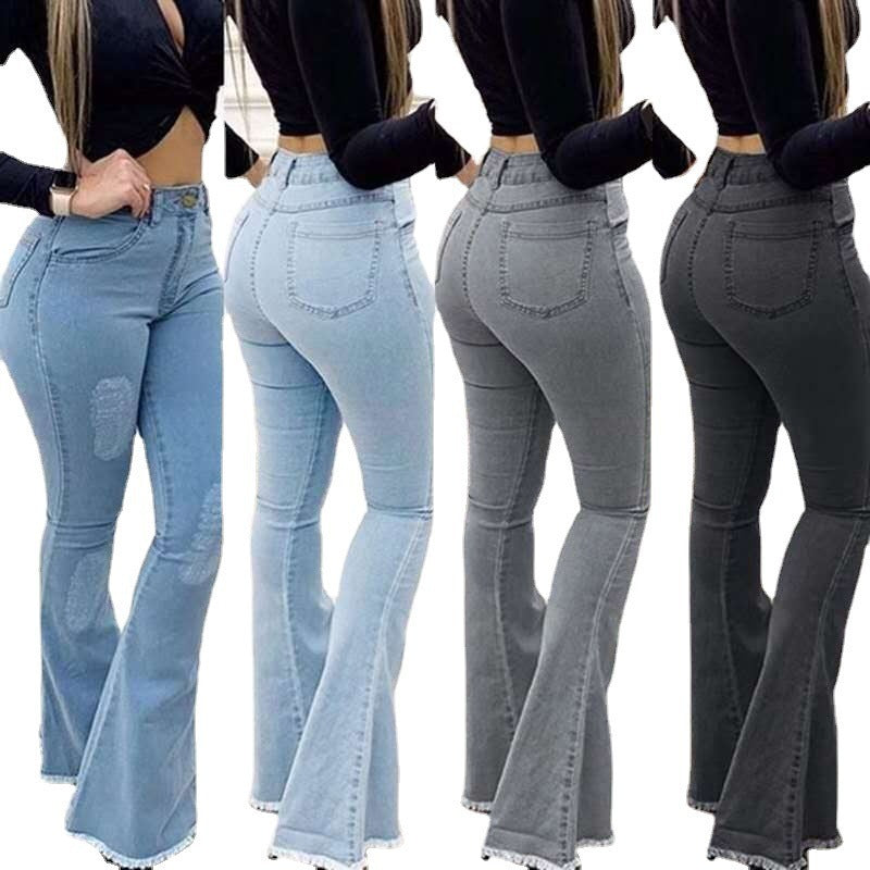 Women Fashion Elastic Ladies Jeans Pants